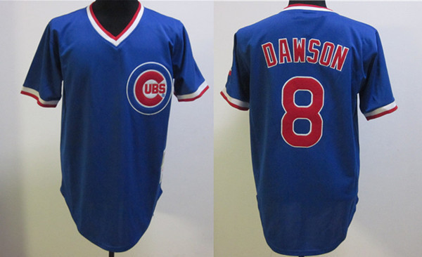 Andre Dawson Jersey Blue M&N Throwback #8 Chicago cubs Jersey