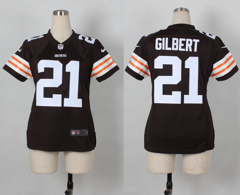 New Nike Cleveland Browns #21 Gilbert Brown Women Jerseys