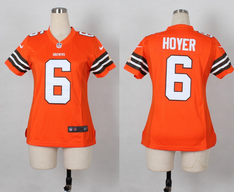 Nike NFL Cleveland Browns #6 Hoyer Orange Women Jersey