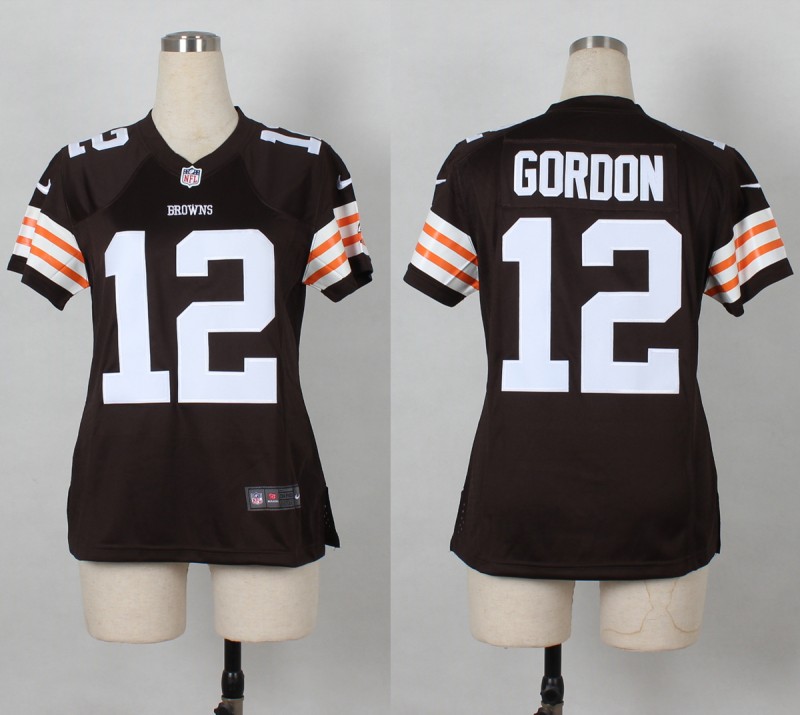 Nike Cleveland Browns 12 Gordon Brown Women Jerseys