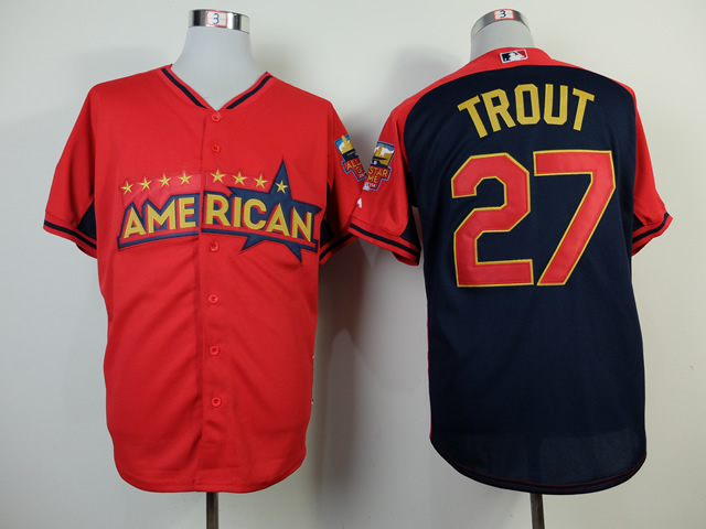 MLB Los Angeles Angels #27 Trout 2014 All Star Jersey