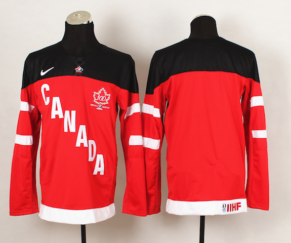 2014 Team Canada  Blank Red 100th Anniversary Jersey