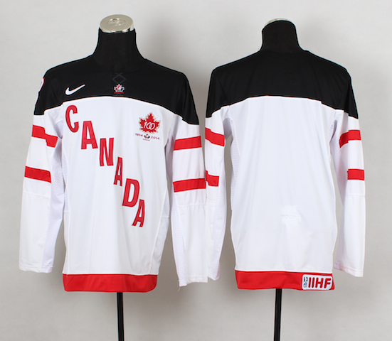 2014 Team Canada  Blank White 100th Anniversary Jersey