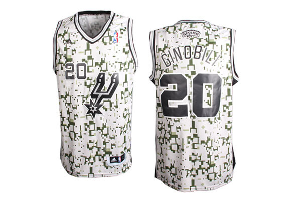 NBA San Antonio Spurs #20 Ginobily Camo Jersey