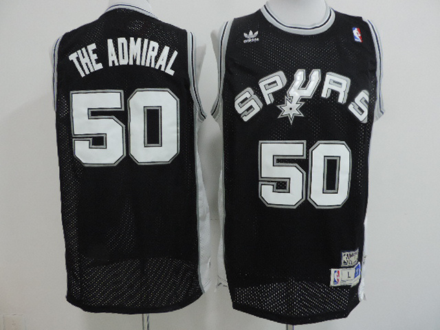 NBA San Antonio Spurs #50 The Admiral Black Jersey