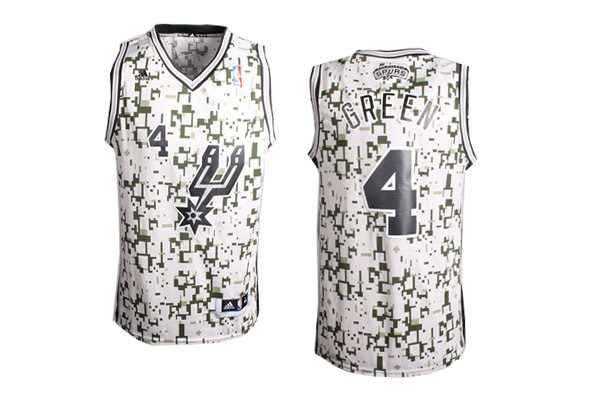 NBA San Antonio Spurs #4 Green Camo Jersey