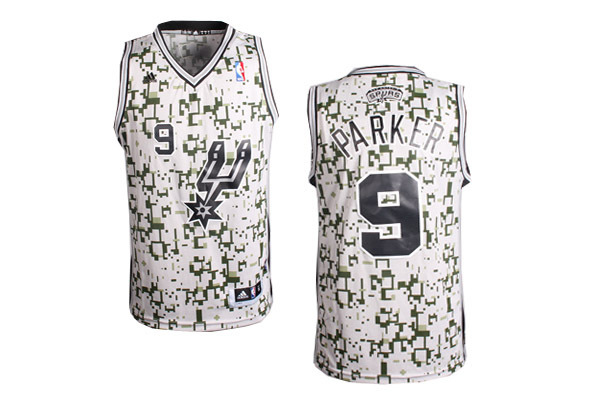 NBA San Antonio Spurs #9 Parker Camo Jersey