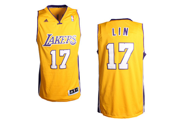 NBA Los Angeles Lakers #17 Lin Yellow Jersey