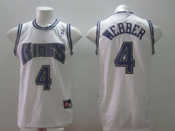 Sacramento Kings #4 Webber White NBA jersey