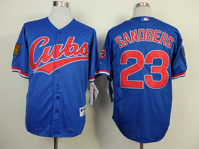 MLB Chicago Cubs #23 Sandberg Blue Jersey