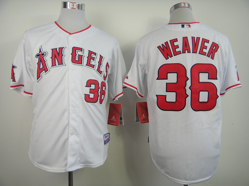 Los Angeles Angels #36 Jered Weaver White Jersey
