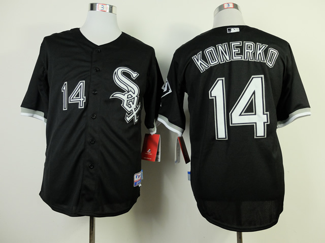 MLB Chicago White Sox #14 Konerko Black Jersey