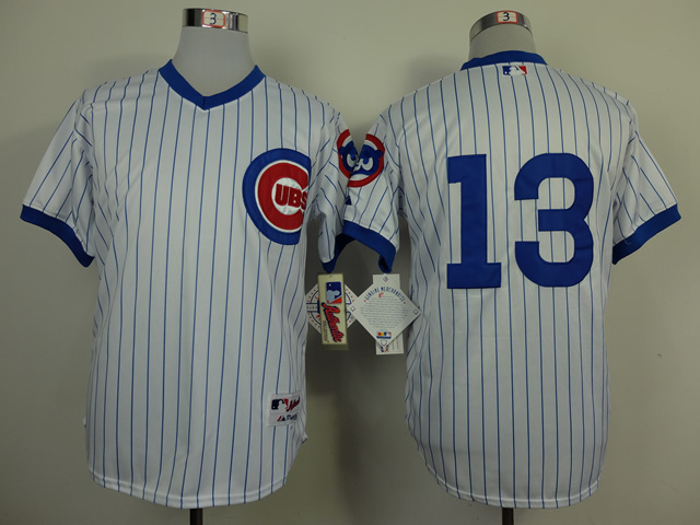 MLB Chicago Cubs #13 Castro White Pinstripe Jersey