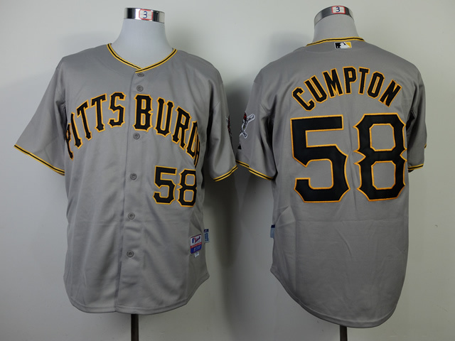 MLB Pittsburgh Pirates #58 Cumpton Grey Jersey
