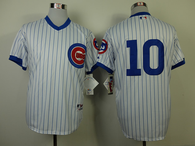 MLB Chicago Cubs #10 White Pinstripe 1988th Jersey