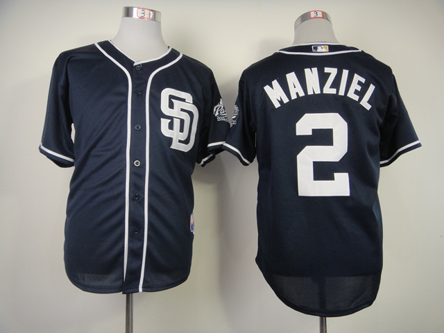 MLB San Diego Padres #2 Manziel Blue Jerseys