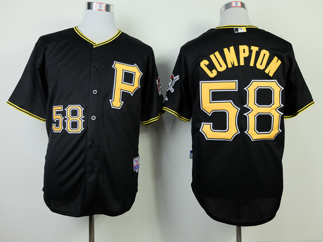 MLB Pittsburgh Pirates #58 Cumpton Black Jersey