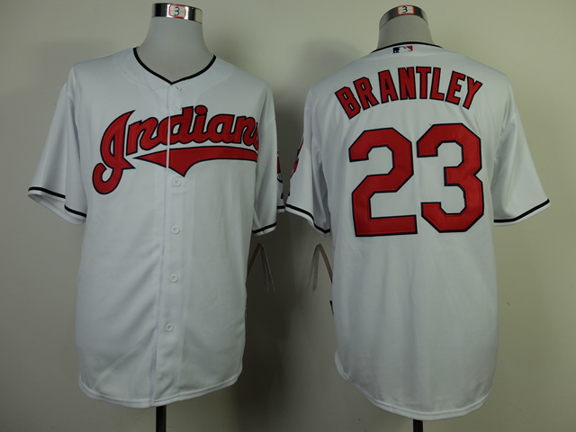 MLB Cleveland Indians #23 Brantley White Jersey