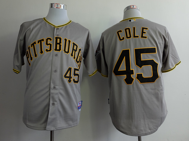 MLB Pittsburgh Pirates #45 Cole Jersey Grey