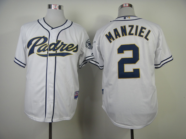 MLB San Diego Padres #2 Manziel White Jerseys