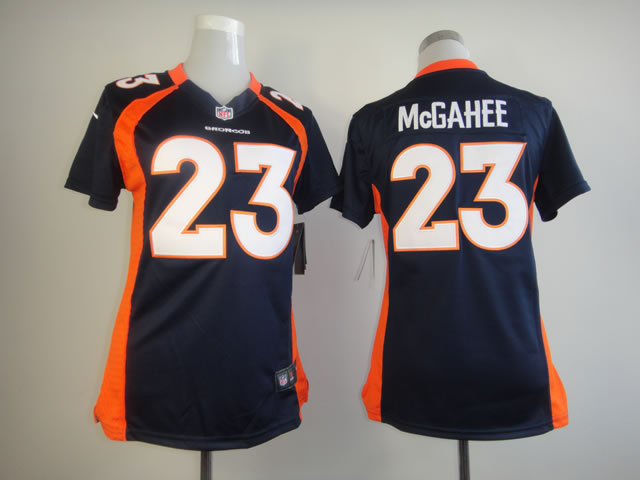 Denver broncos #23 Mcgahee game Blue Nike Women jersey