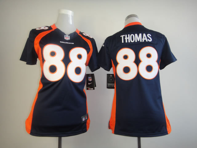 2013 New Nike NFL Denver broncos #88 Thomas Women Blue Jersey