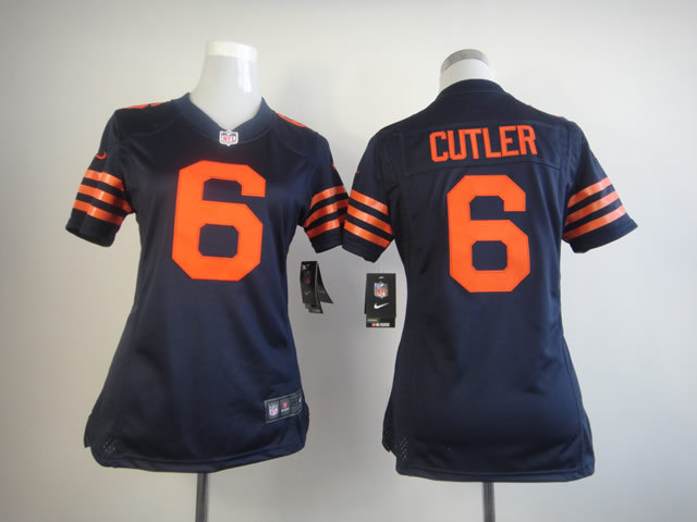 NEW Nike Chicago Bears #6 Cutler Women Blue Jersey with Orange Number