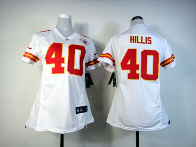 Nike NFL Kansas City Chiefs #40 Hillis Women White Jersey