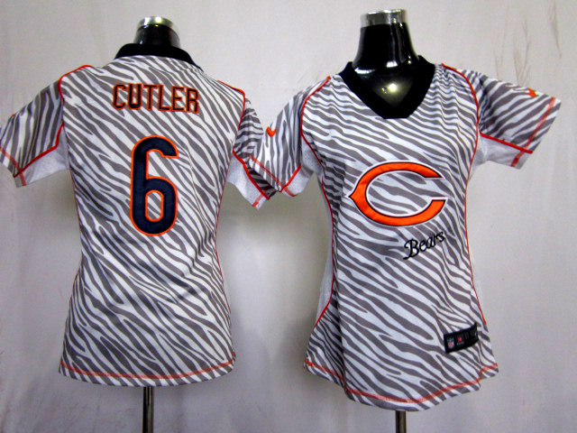 Nike Chicago bears #6 Cutler Women Zebra Jersey