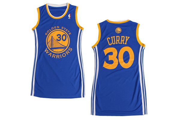 NBA Golden State Warriors #30 Curry Blue Women Jersey Dress