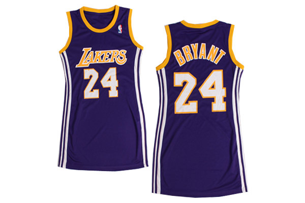 NBA Los Angeles Lakers #24 Bryant Purple Women Jersey Dress