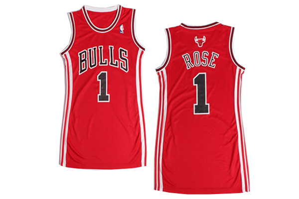 NBA Chicago Bulls #1 Rose Red Women Jersey Dress