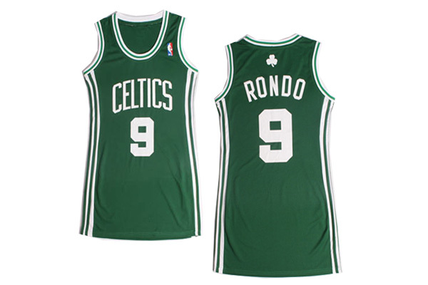 NBA Boston Celtics #9 Rondo Green Women Jersey Dress