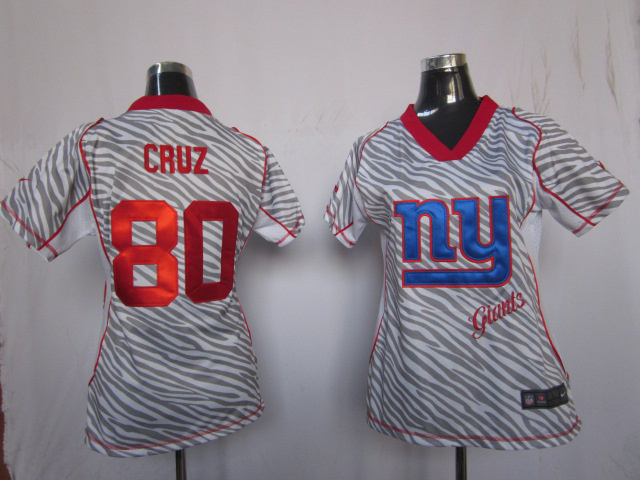 New York giants #80 Cruz Women Zebra Jersey