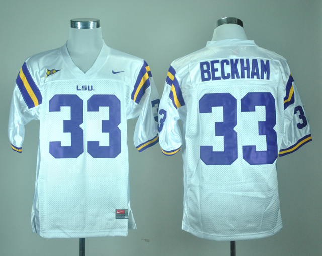 Nike LSU Tigers Odell Beckham 33 White College Football Jersey