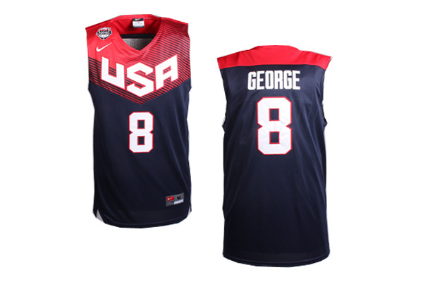 NBA USA Team #8 George Blue Jersey