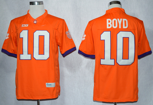 Clemson Tigers Tajh Boyd 10 College Football Limited Jerseys-Orange
