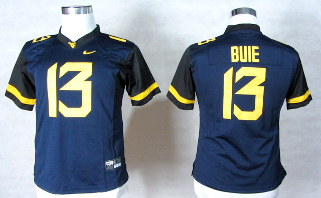 Women Nike West Virginia Mountaineers Andrew Buie 13 College Football Elite Jerseys - Blue