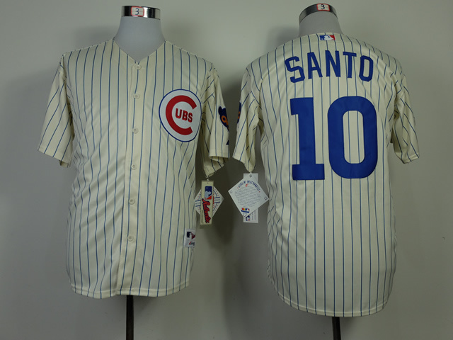 MLB Chicago cubs #10 Cream Pinstripe 1969 Jersey