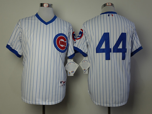 MLB Chicago Cubs #44 White Pinstrip Throwback Jersey