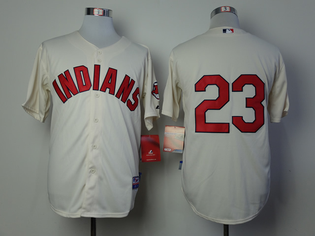 MLB Cleveland Indians #23 Brantley Cream Jersey