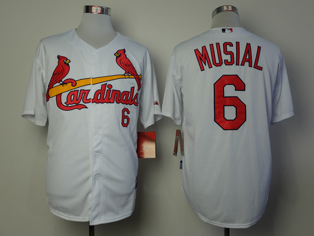 MLB Jerseys St. Louis Cardinals 6 Stan Musial White Jersey