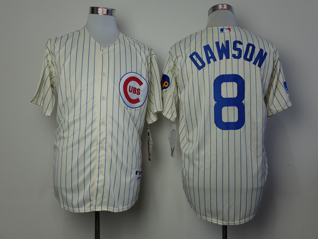 Dawson Jersey Mitchell and Ness #8 Chicago Cubs Jersey Cream