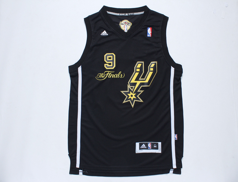 NBA San Antonio Spurs #9 Parker Black Champion Jersey