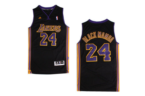 NBA Los Angeles Lakers #24 Kobe Nickname Black Mamba Black Jersey