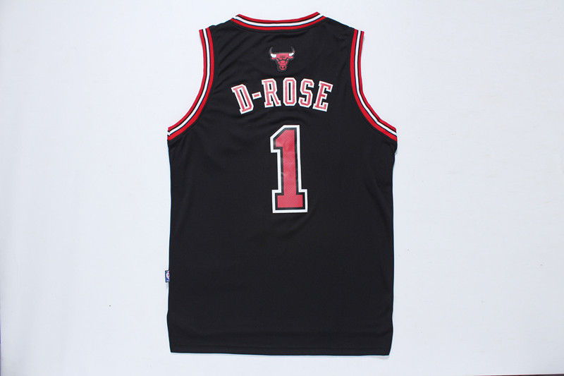 NBA Chicago Bulls #1 Nickname D-Rose Black Jersey