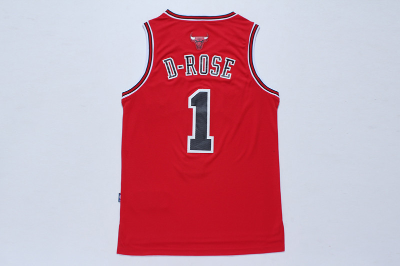 NBA Chicago Bulls #1 Nickname D-Rose Red Jersey