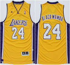 Los Angeles Lakers #24 Kobe Bryant Black Mamba Nickname Yellow Revolution 30 Swingman Jersey