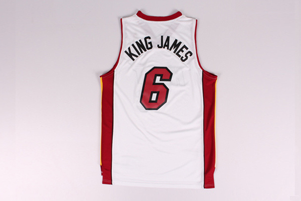 NBA Miami Heat #6 James Nickname King James Jersey White