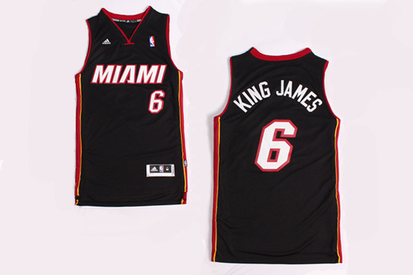 NBA Miami Heat #6 James Nickname King James Jersey Black